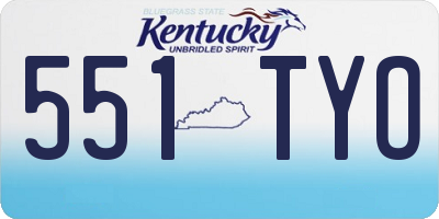 KY license plate 551TYO