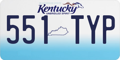 KY license plate 551TYP