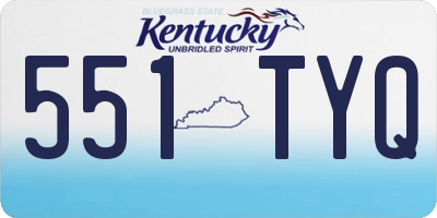 KY license plate 551TYQ
