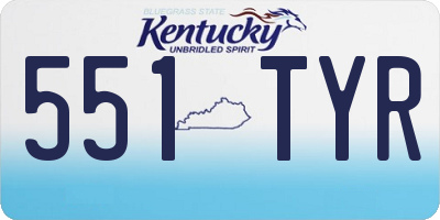 KY license plate 551TYR