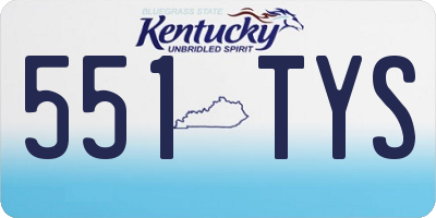 KY license plate 551TYS