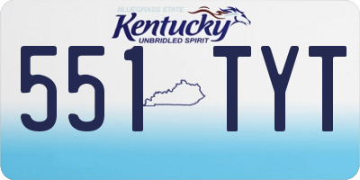 KY license plate 551TYT