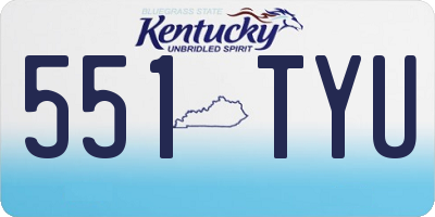 KY license plate 551TYU