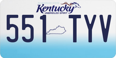 KY license plate 551TYV