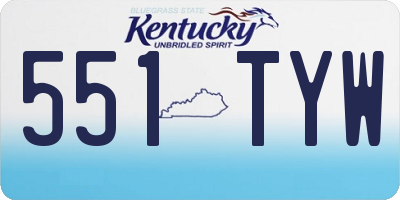 KY license plate 551TYW