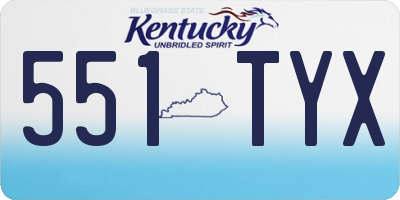 KY license plate 551TYX