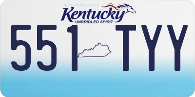 KY license plate 551TYY