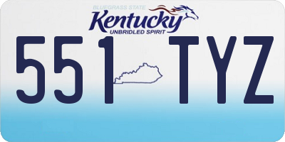KY license plate 551TYZ