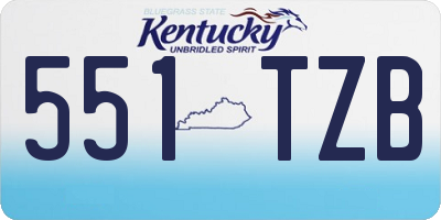 KY license plate 551TZB