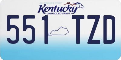 KY license plate 551TZD