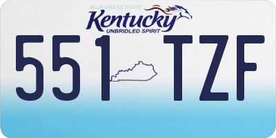KY license plate 551TZF