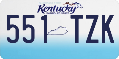 KY license plate 551TZK