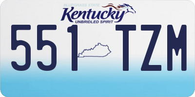 KY license plate 551TZM