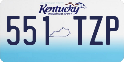 KY license plate 551TZP