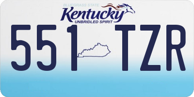 KY license plate 551TZR