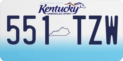 KY license plate 551TZW
