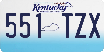 KY license plate 551TZX