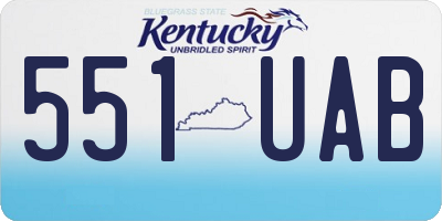 KY license plate 551UAB