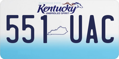 KY license plate 551UAC