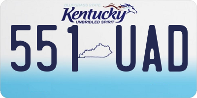 KY license plate 551UAD