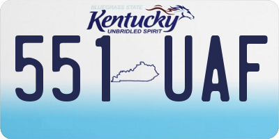 KY license plate 551UAF