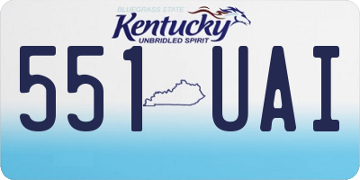 KY license plate 551UAI