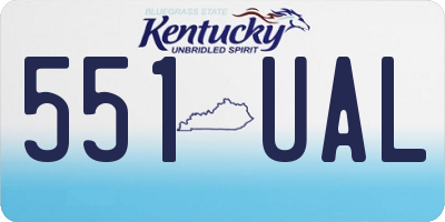 KY license plate 551UAL