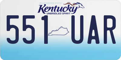KY license plate 551UAR