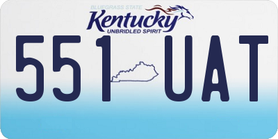 KY license plate 551UAT