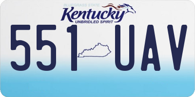 KY license plate 551UAV