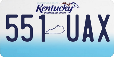 KY license plate 551UAX