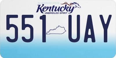 KY license plate 551UAY