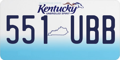 KY license plate 551UBB