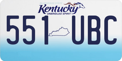 KY license plate 551UBC