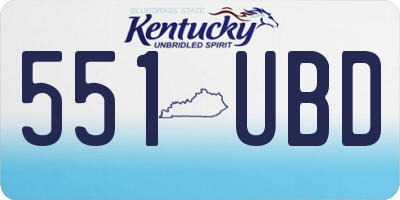 KY license plate 551UBD