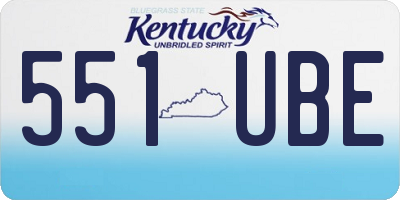 KY license plate 551UBE