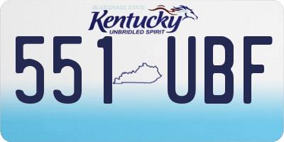 KY license plate 551UBF