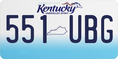 KY license plate 551UBG