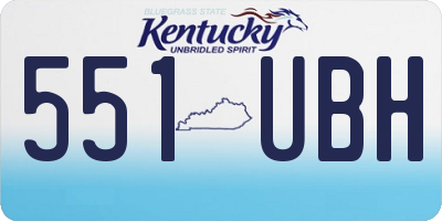 KY license plate 551UBH