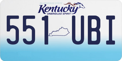 KY license plate 551UBI