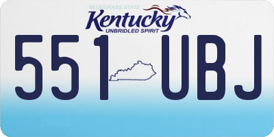 KY license plate 551UBJ