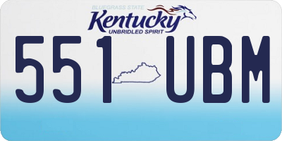 KY license plate 551UBM