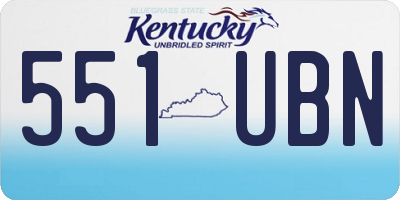 KY license plate 551UBN
