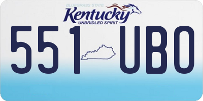 KY license plate 551UBO
