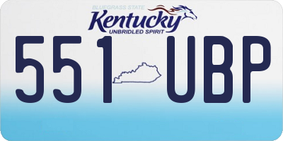 KY license plate 551UBP