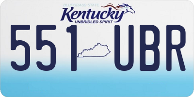 KY license plate 551UBR
