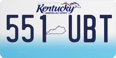 KY license plate 551UBT