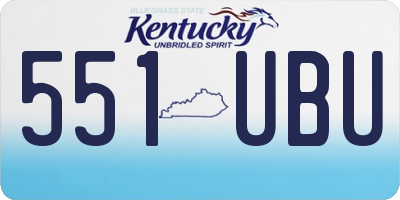 KY license plate 551UBU