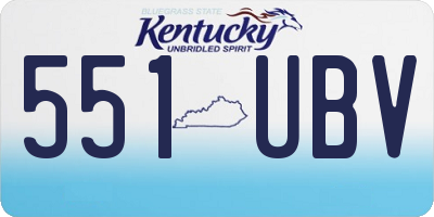 KY license plate 551UBV