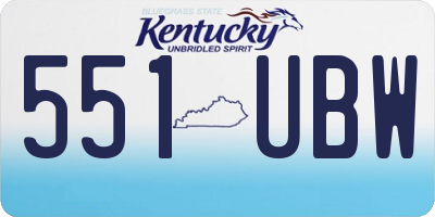 KY license plate 551UBW